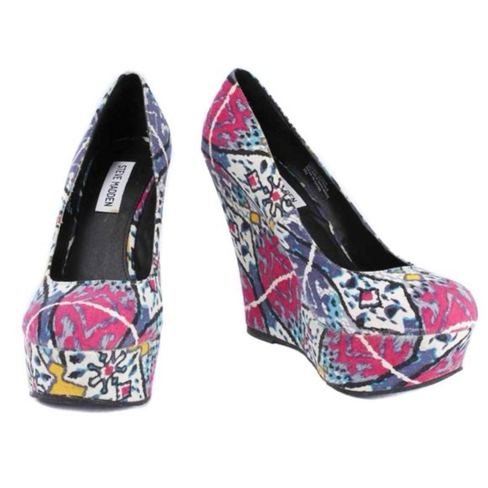 Pammyy Colorful Patterned Wedge Heels